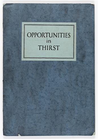 (DIXIE CUPS) A promotional volume with 10 photographs titled Opportunities in Thirst.